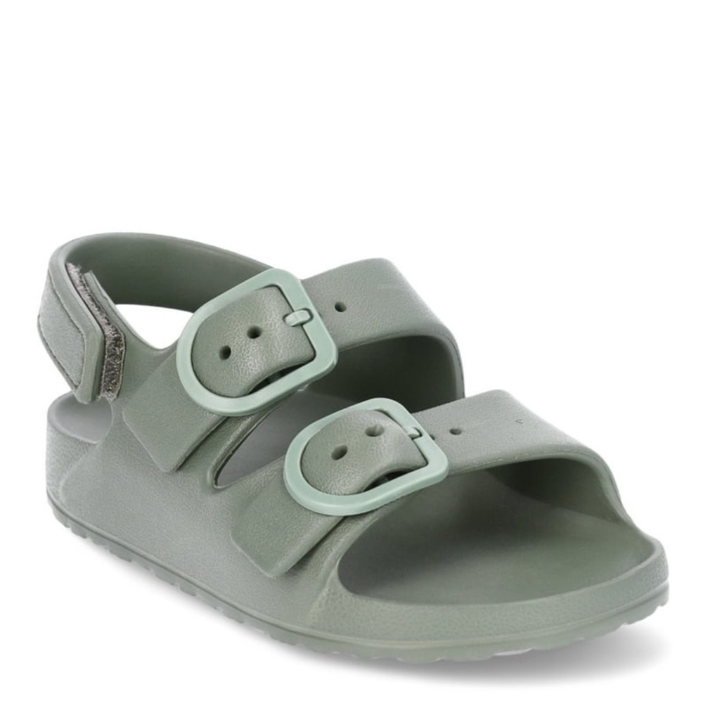 Boys Toddler EVA Two-Buckle Sandals – Camo Green, Size 9/10 (Birkenstock Style)